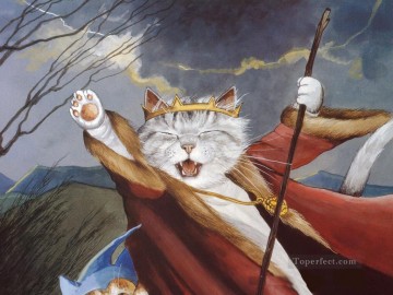 roi des chats Susan Herbert Peinture à l'huile